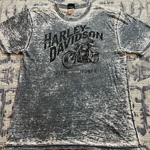 VTG Y2K Harley Davidson Motorcycles Gray Graphic T Shirt SZ L